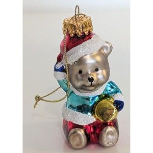 Glass Blown Bear Christmas ornament